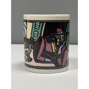 Chaleur Matt Walton 1990s Art Deco Cafe Coffee Mug Postmodern Memphis Style VTG